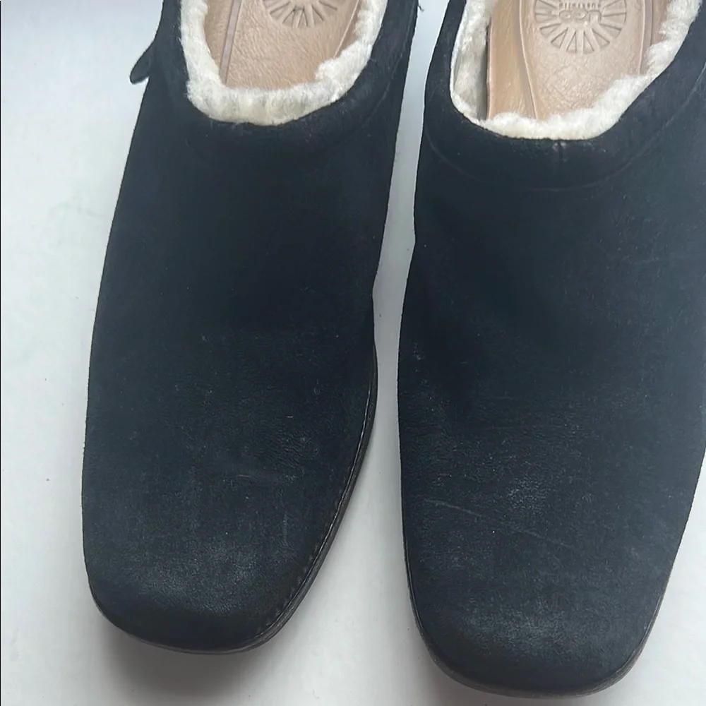 Black Shearling-Lined Slip-On Mules - Picture 6 of 6